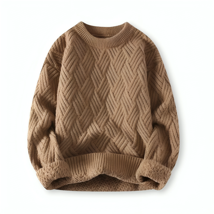 Crew Neck Sweater for Men - Textured - Image 2