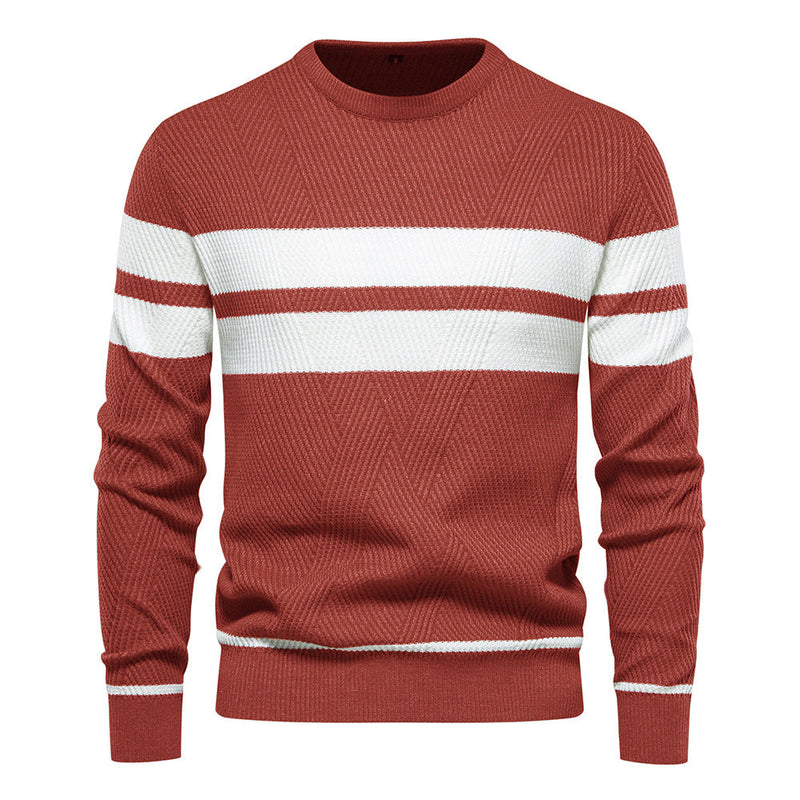 Crew Neck Sweater for Men - Striped - Image 4