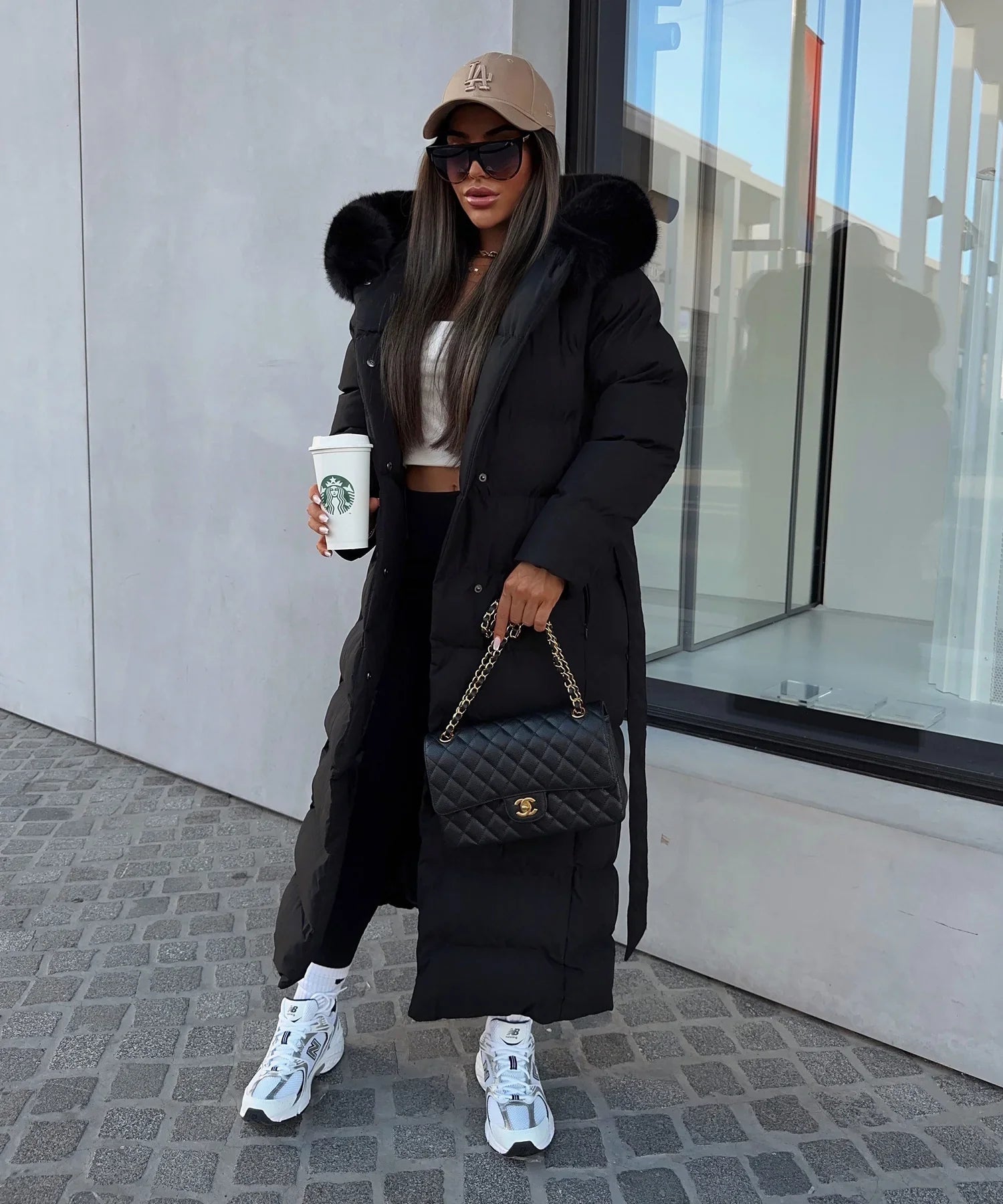 Puffer Coat for Women - Belted - Image 5