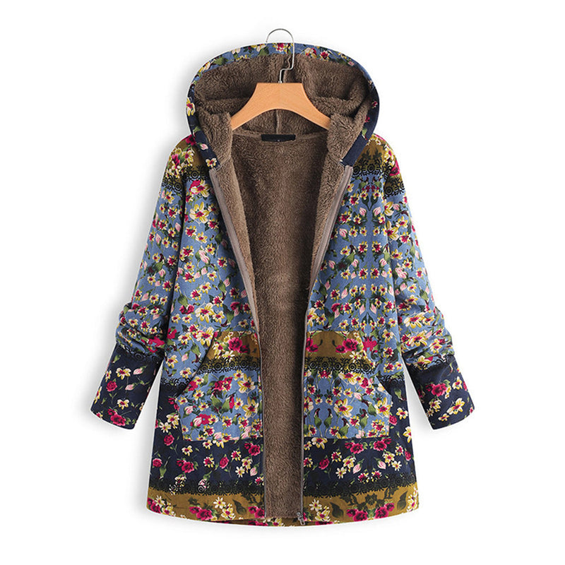 Floral Jacket for Women - Hooded - Image 1