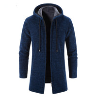 Knit Hooded Coat for Men - Zip Up - Image 1
