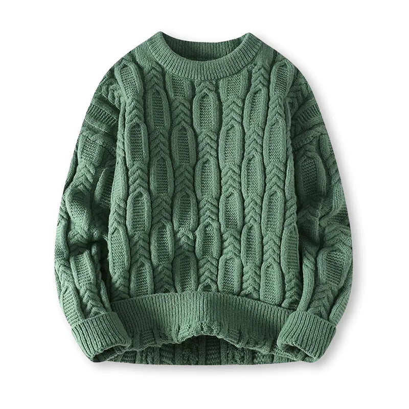 Cable Knit Sweater for Men - Crew Neck - Image 1