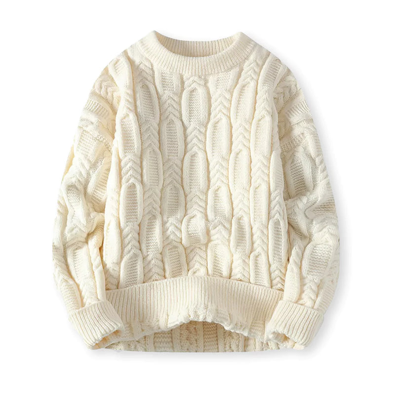 Cable Knit Sweater for Men - Crew Neck - Image 2