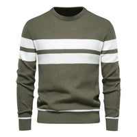 Crew Neck Sweater for Men - Striped - Image 1