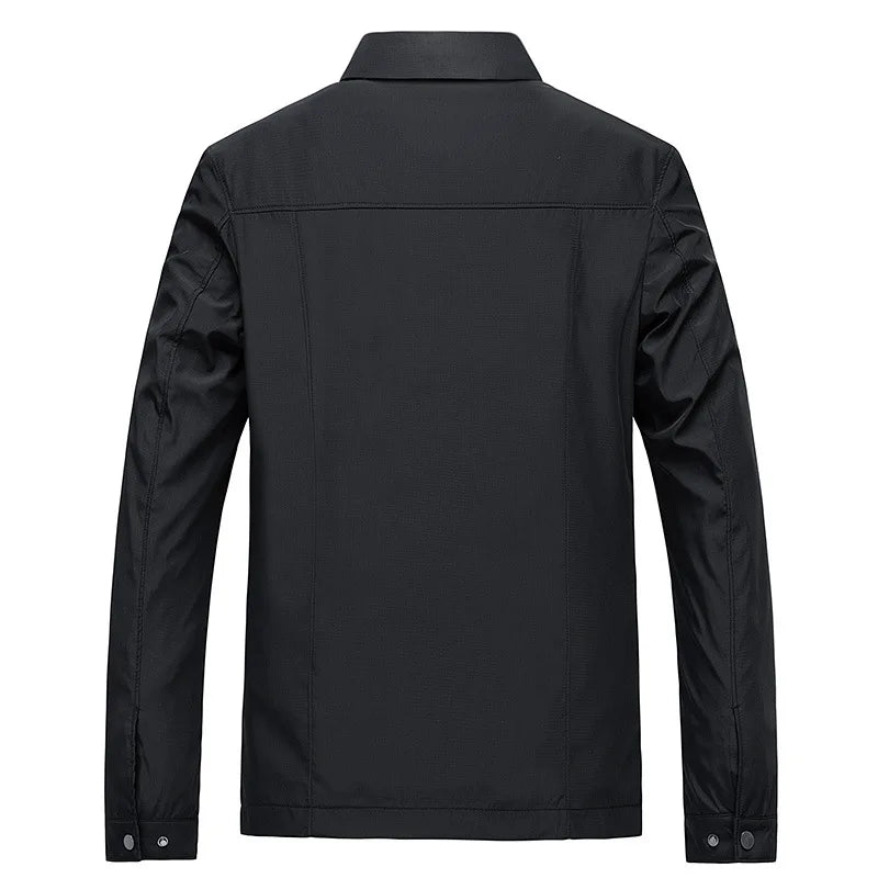 Casual Collared Zip Up Jacket for Men - Button Cuff - Image 3