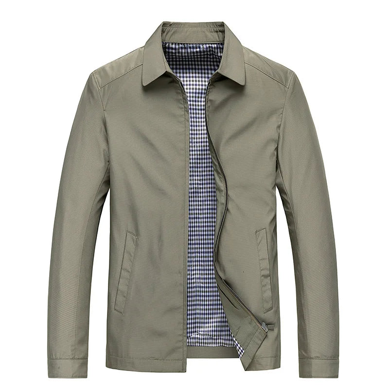 Casual Collared Zip Up Jacket for Men - Button Cuff - Image 4