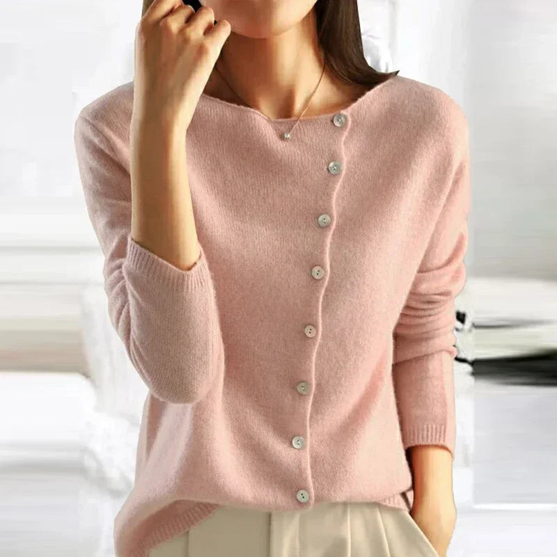 Button-Front Cardigan Sweater for Women - Long Sleeve - Image 6