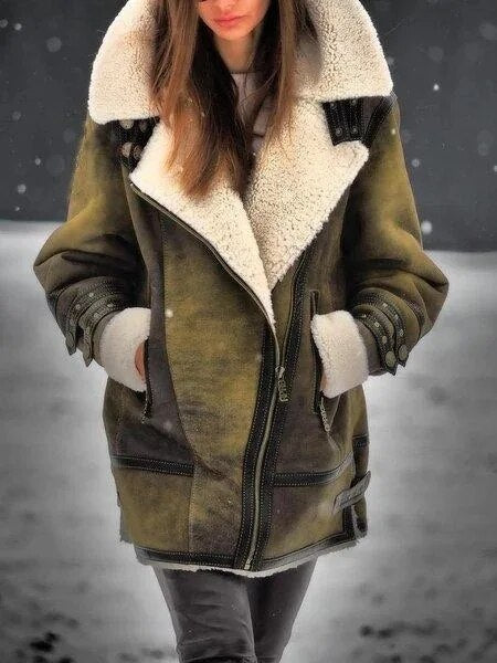 Shearling Aviator Jacket for Women - Long Sleeve - Image 1