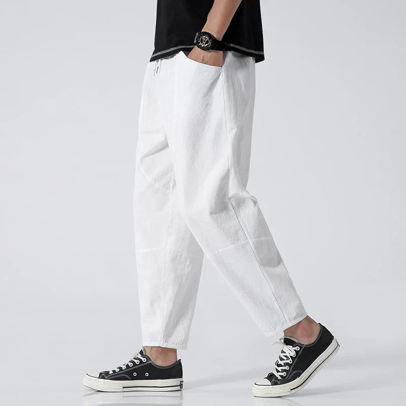 Cropped Drawstring Pants for Women - Loose Fit Ankle - Image 4