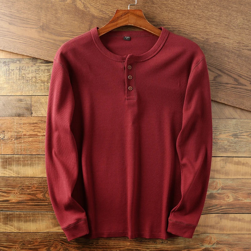 Henley Sweater for Men - Crew Neck - Image 4