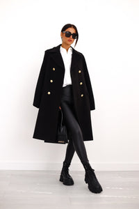 Double-Breasted Long Coat for Women - Button Coat - Image 1