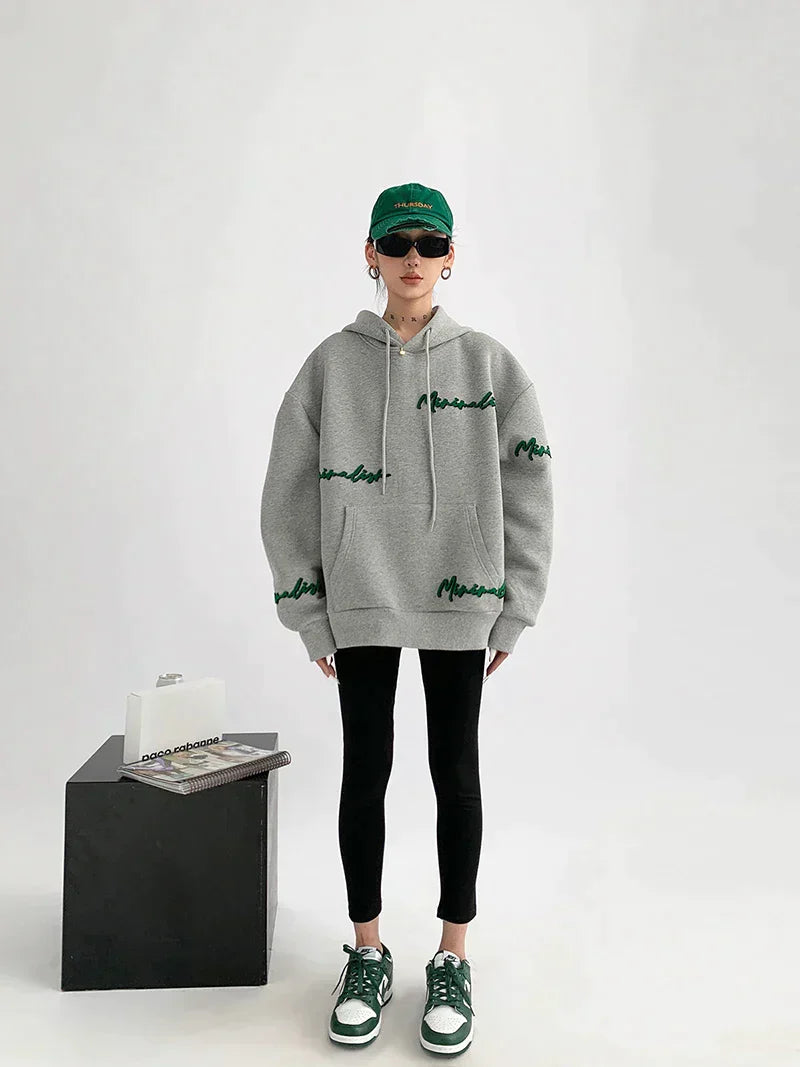 Oversized Pullover Hoodie for Women - Graphic - Image 3