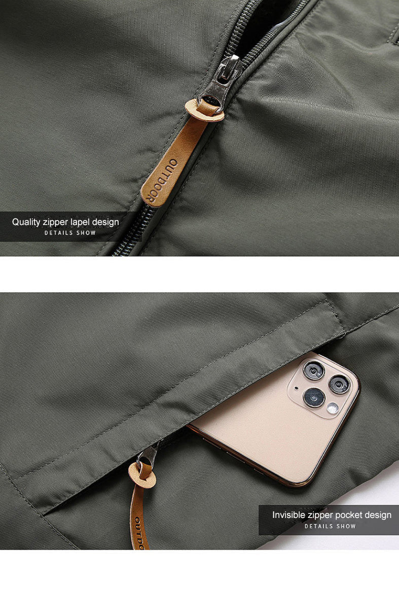Hooded Casual Jacket for Men - Full Zip - Image 10