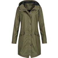 Hooded Raincoat Coat for Women - Long Sleeve - Image 6