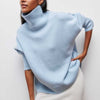 Oversized Turtleneck Sweater for Women - Ribbed Knit - Image 1