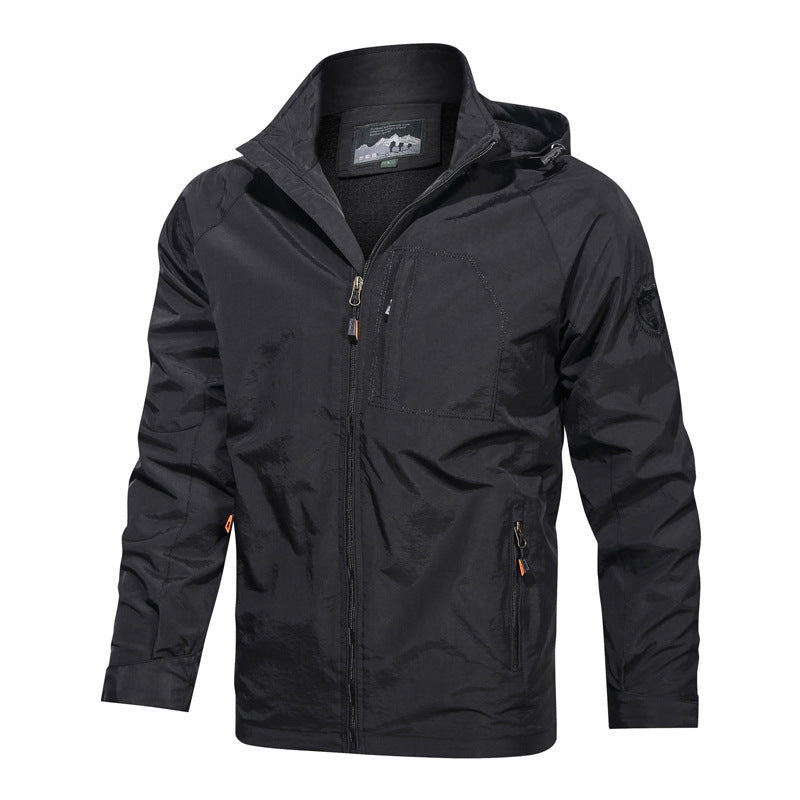 Lightweight Hooded Jacket for Men - Full Zip - Image 3