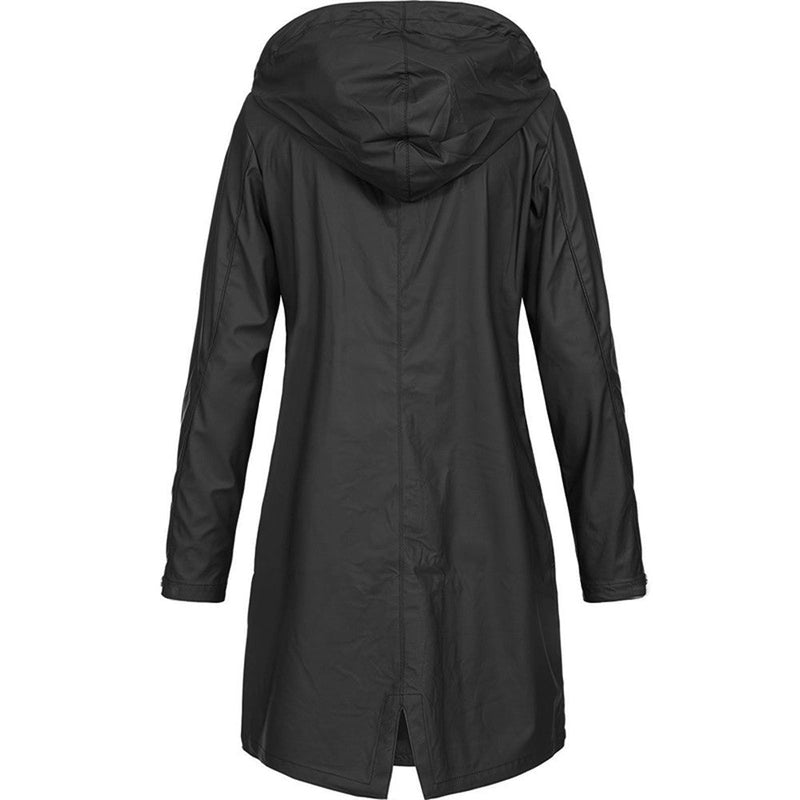 Hooded Raincoat Coat for Women - Long Sleeve - Image 1
