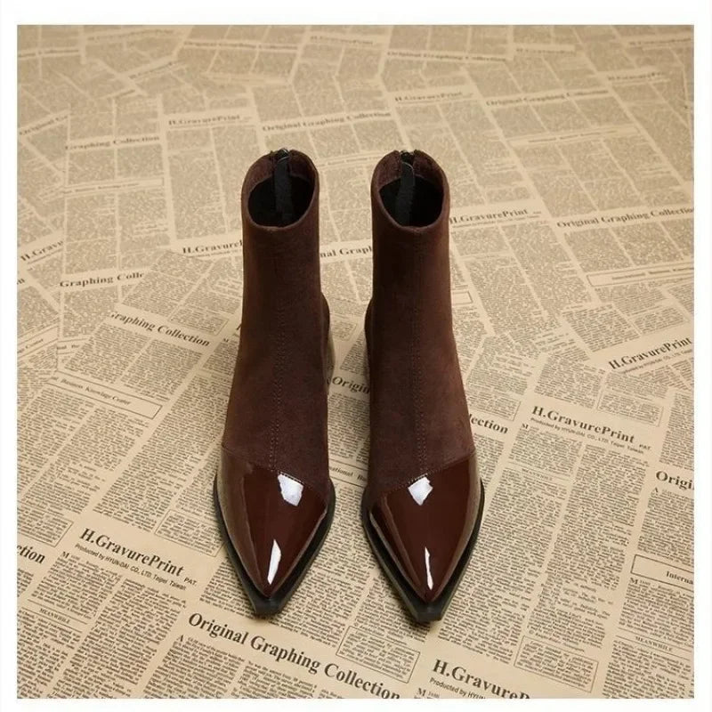 Ankle Boots for Women - Pointed Toe - Image 2