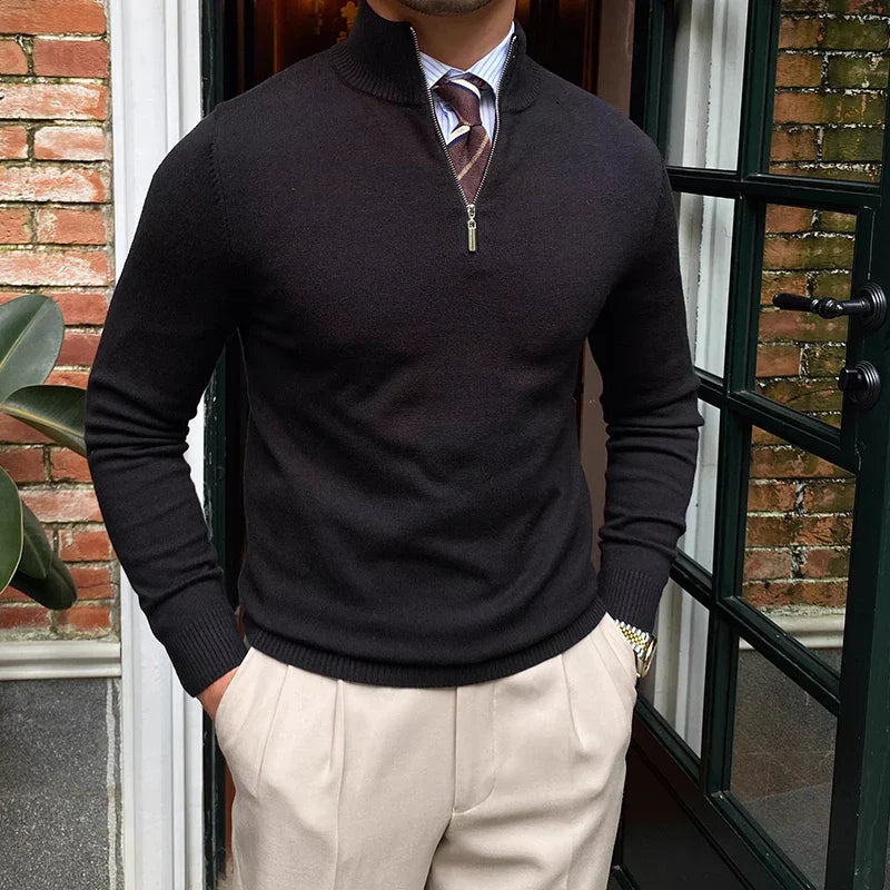 Quarter Zip Sweater for Men - Long Sleeve - Image 1