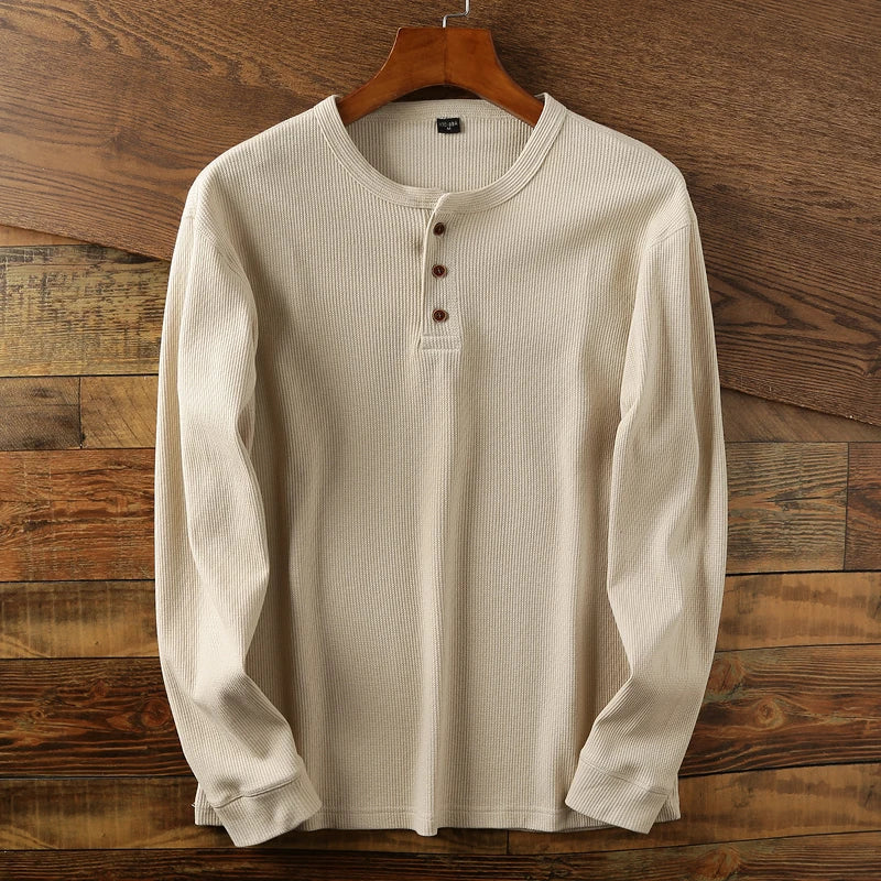 Henley Sweater for Men - Crew Neck - Image 3