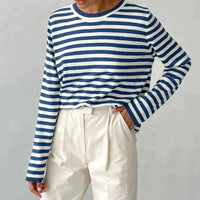 Striped Pullover Sweater for Women - Long Sleeve - Image 9