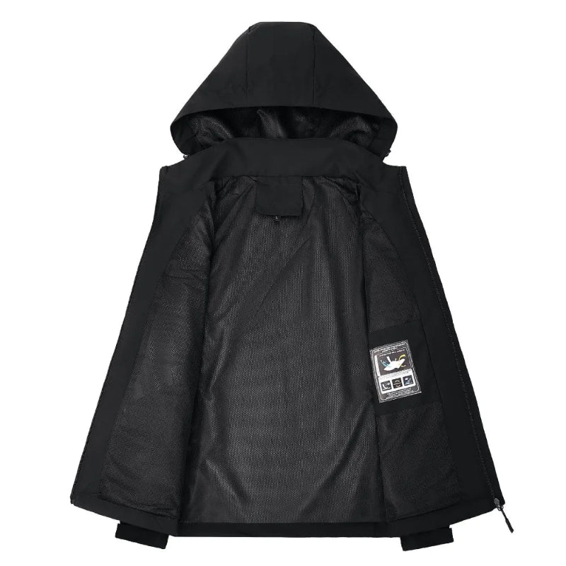 Hooded Rain Jacket for Men - Zip Up - Image 3