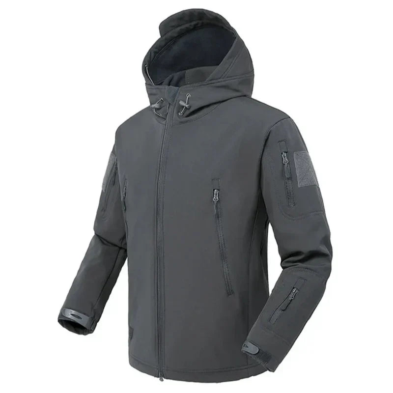 Hooded Tactical Jacket for Men - Full Zip - Image 5