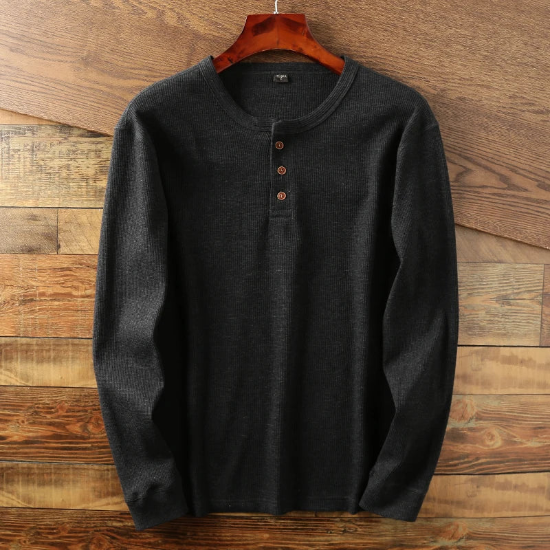 Henley Sweater for Men - Crew Neck - Image 2