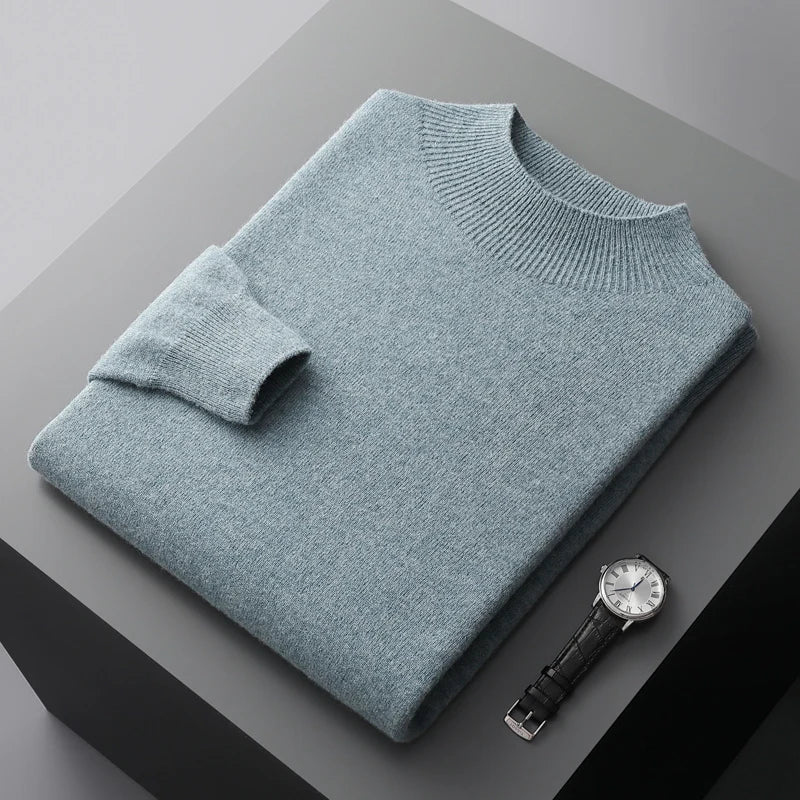 Mock Neck Sweater for Men - Long Sleeve - Image 10