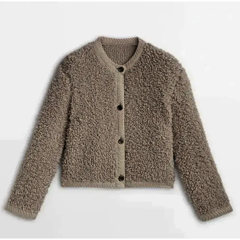 Crewneck Cardigan Jacket for Women - Button Front - Image 8