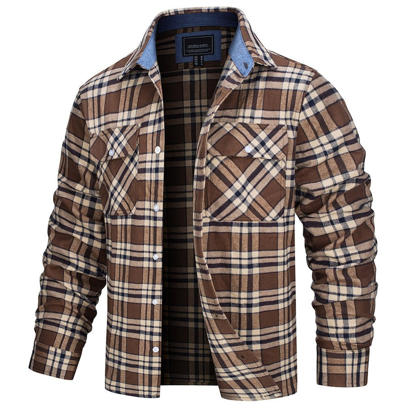 Plaid Shirt for Men - Long Sleeve - Image 1