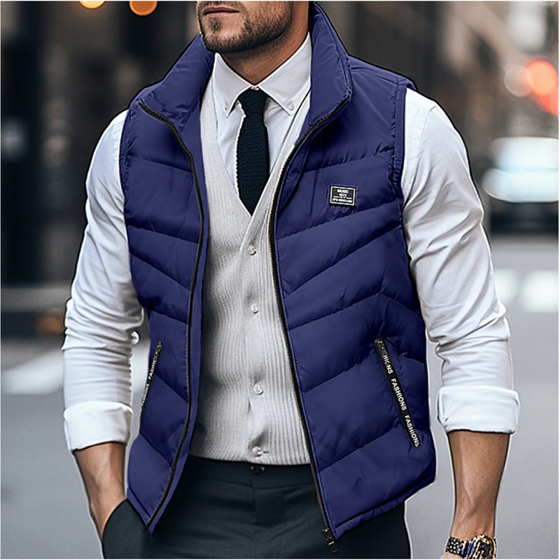 Puffer Vest for Men - Zip Front - Image 1