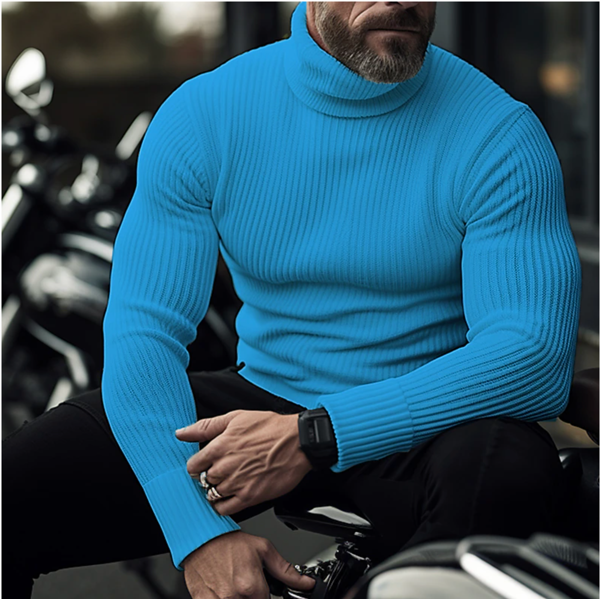 Turtleneck Sweater for Men - Long Sleeve - Image 1
