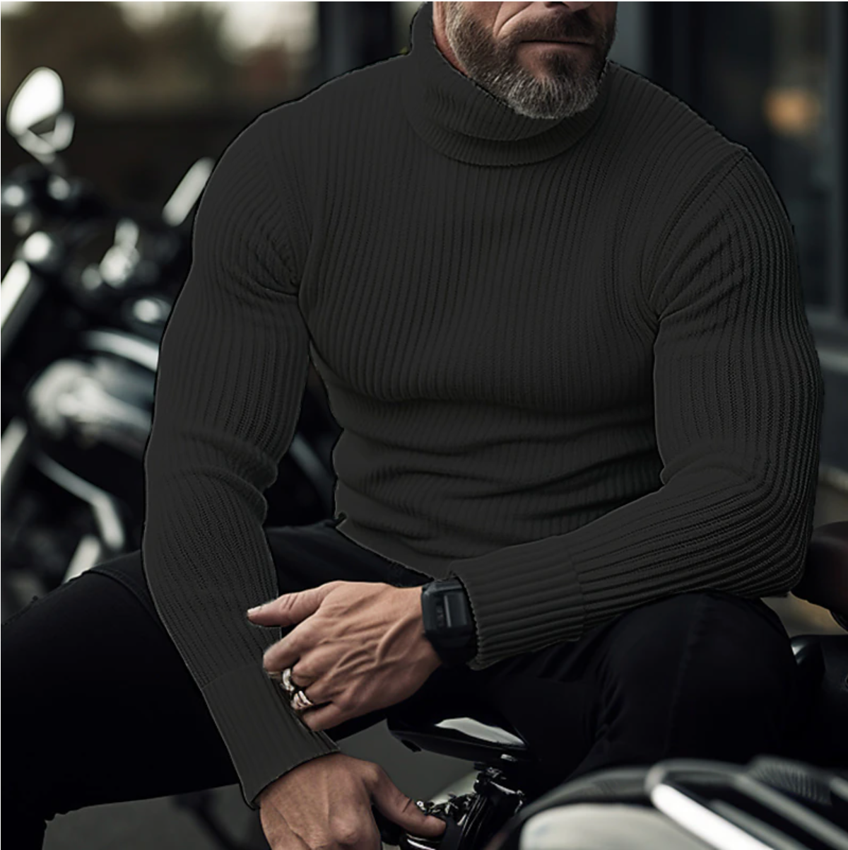 Turtleneck Sweater for Men - Long Sleeve - Image 6