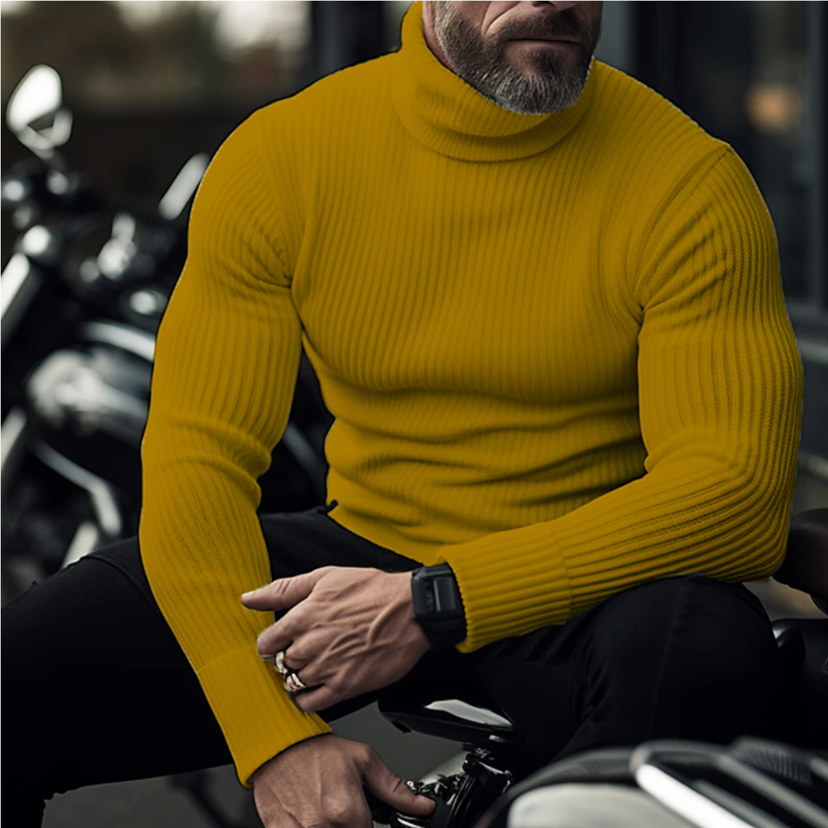 Turtleneck Sweater for Men - Long Sleeve - Image 5