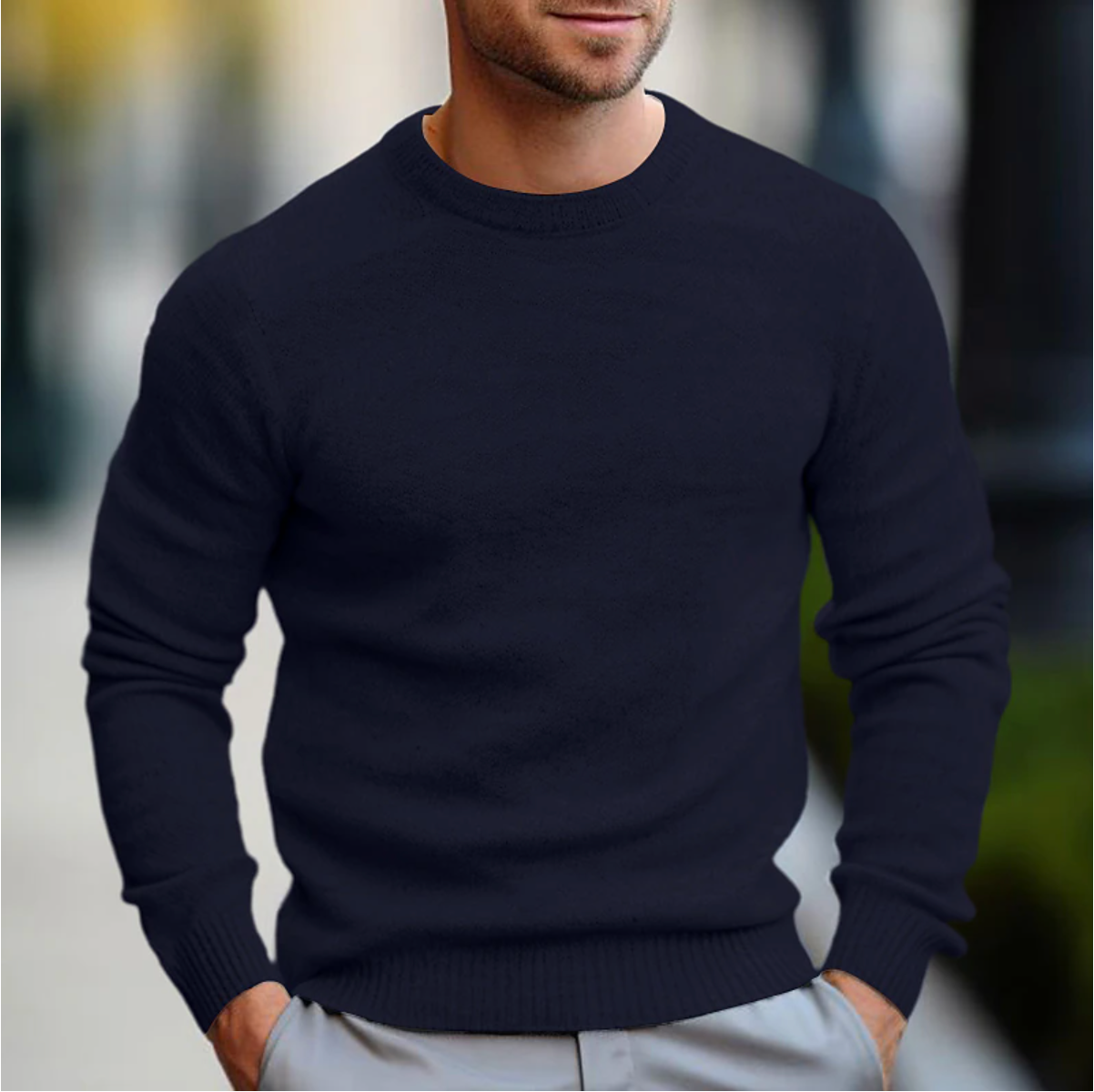 Crew Neck Sweater for Men - Long Sleeve - Image 2