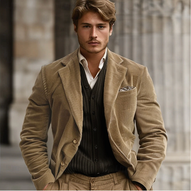 Corduroy Jacket for Men - Notch Lapel - Image 1