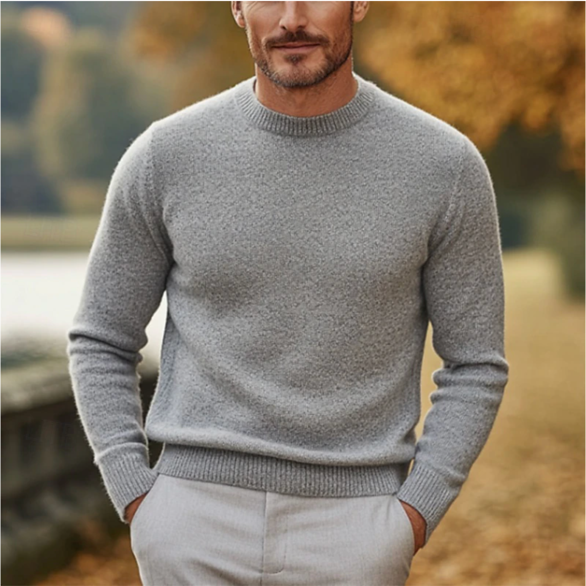Crew Neck Sweater for Men - Long Sleeve - Image 1