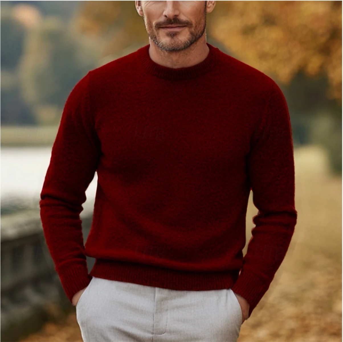 Crew Neck Sweater for Men - Long Sleeve - Image 4