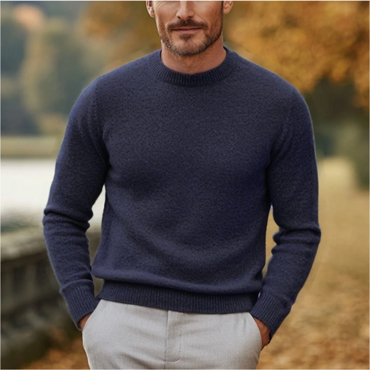 Crew Neck Sweater for Men - Long Sleeve - Image 2