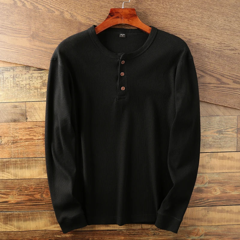 Henley Sweater for Men - Crew Neck - Image 6