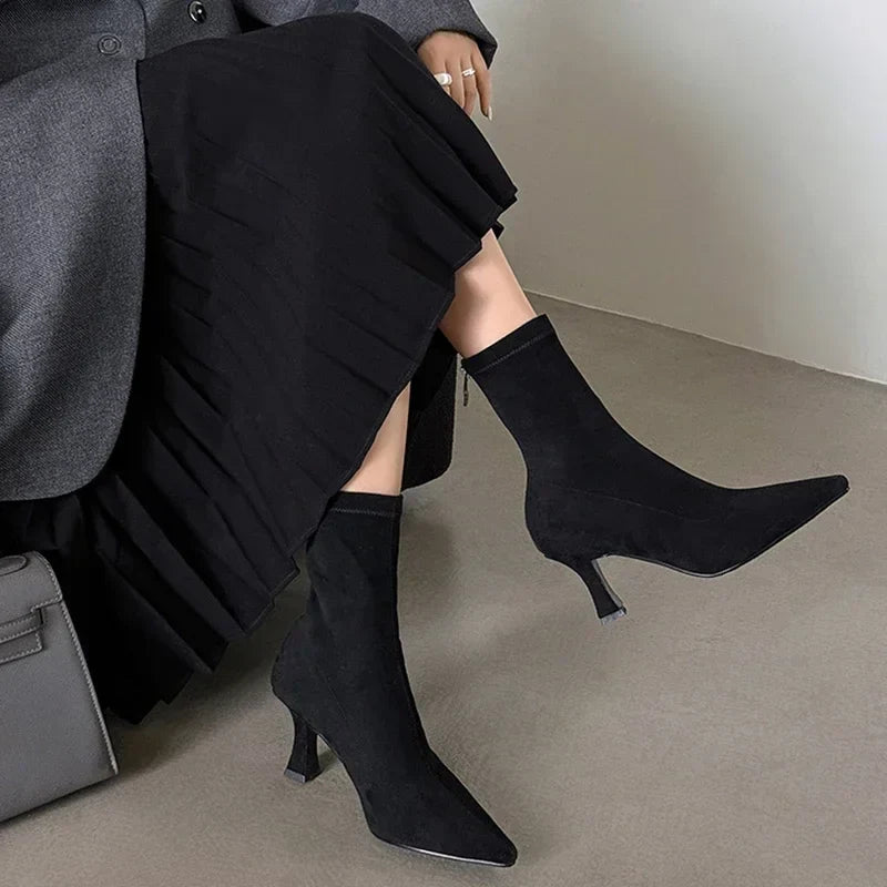 Ankle Heel Boots for Women - Pointed Toe - Image 7