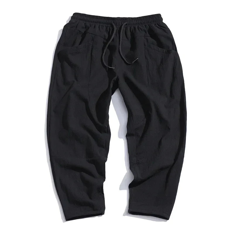 Cropped Drawstring Pants for Women - Loose Fit Ankle - Image 5