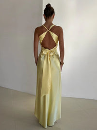 Maxi Dress for Women - V-Neck Open Back - Image 2