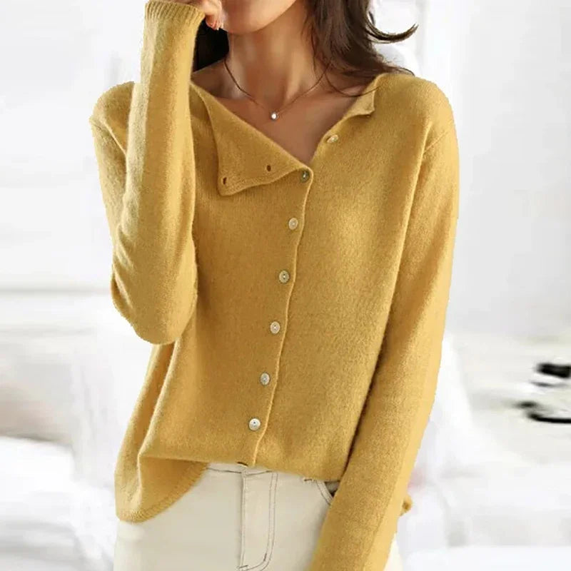 Button-Front Cardigan Sweater for Women - Long Sleeve - Image 7