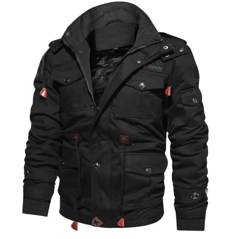 Military Cargo Jacket for Men - Detachable Hood - Image 5