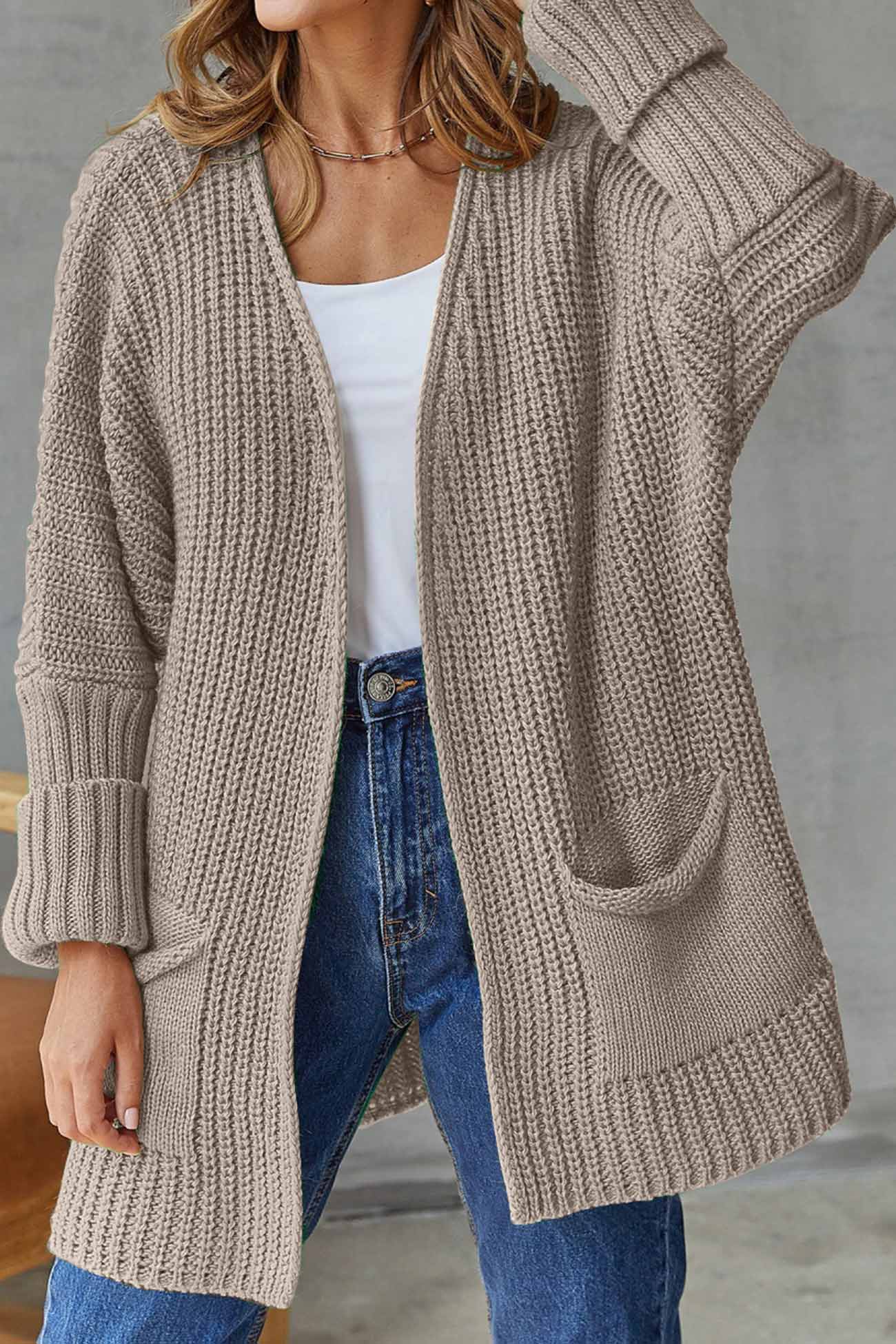 Open Front Cardigan Sweater for Women - Pocket Cardigan - Image 10