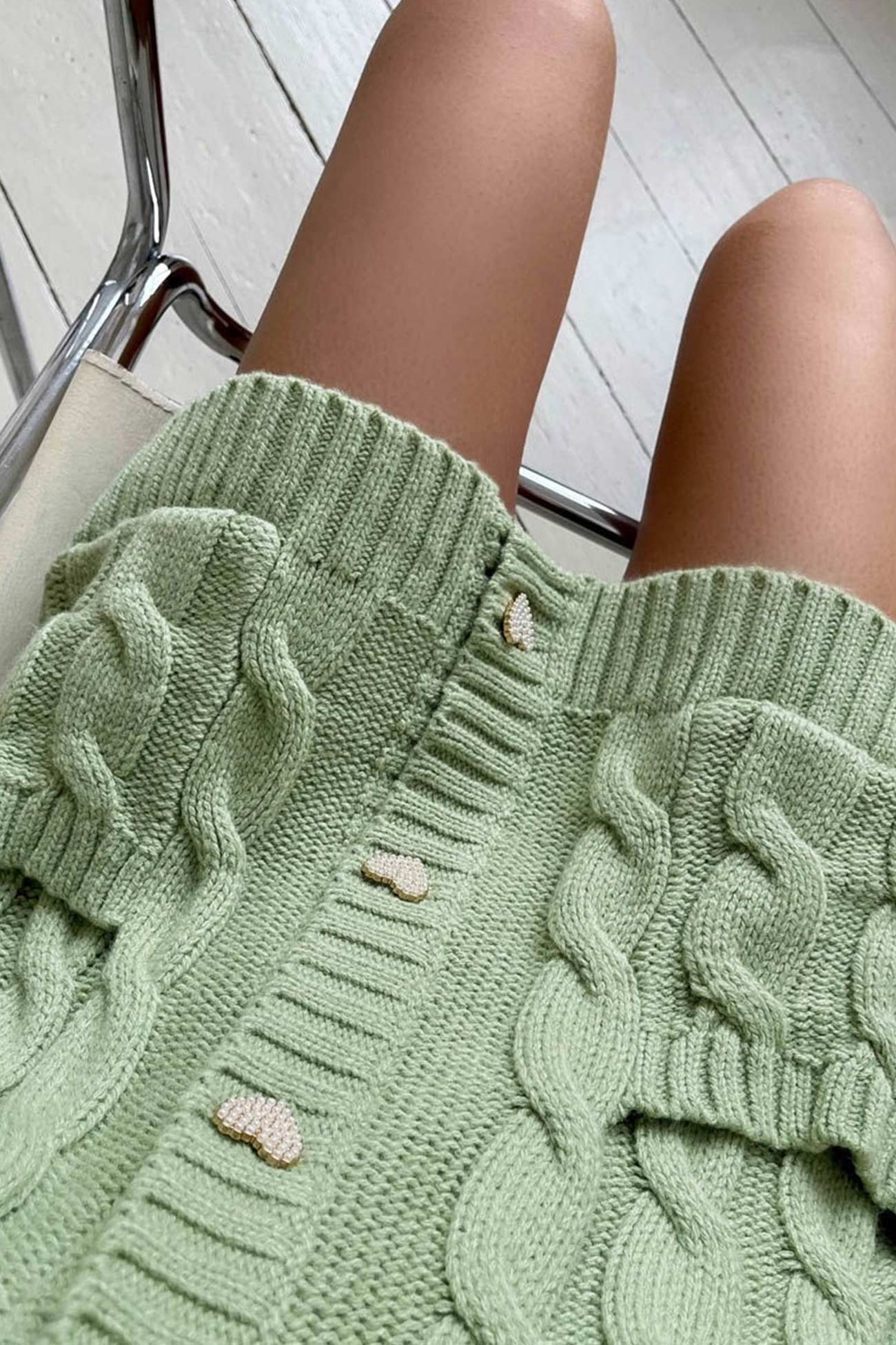 Cable Knit Cardigan for Women - Oversized - Image 5