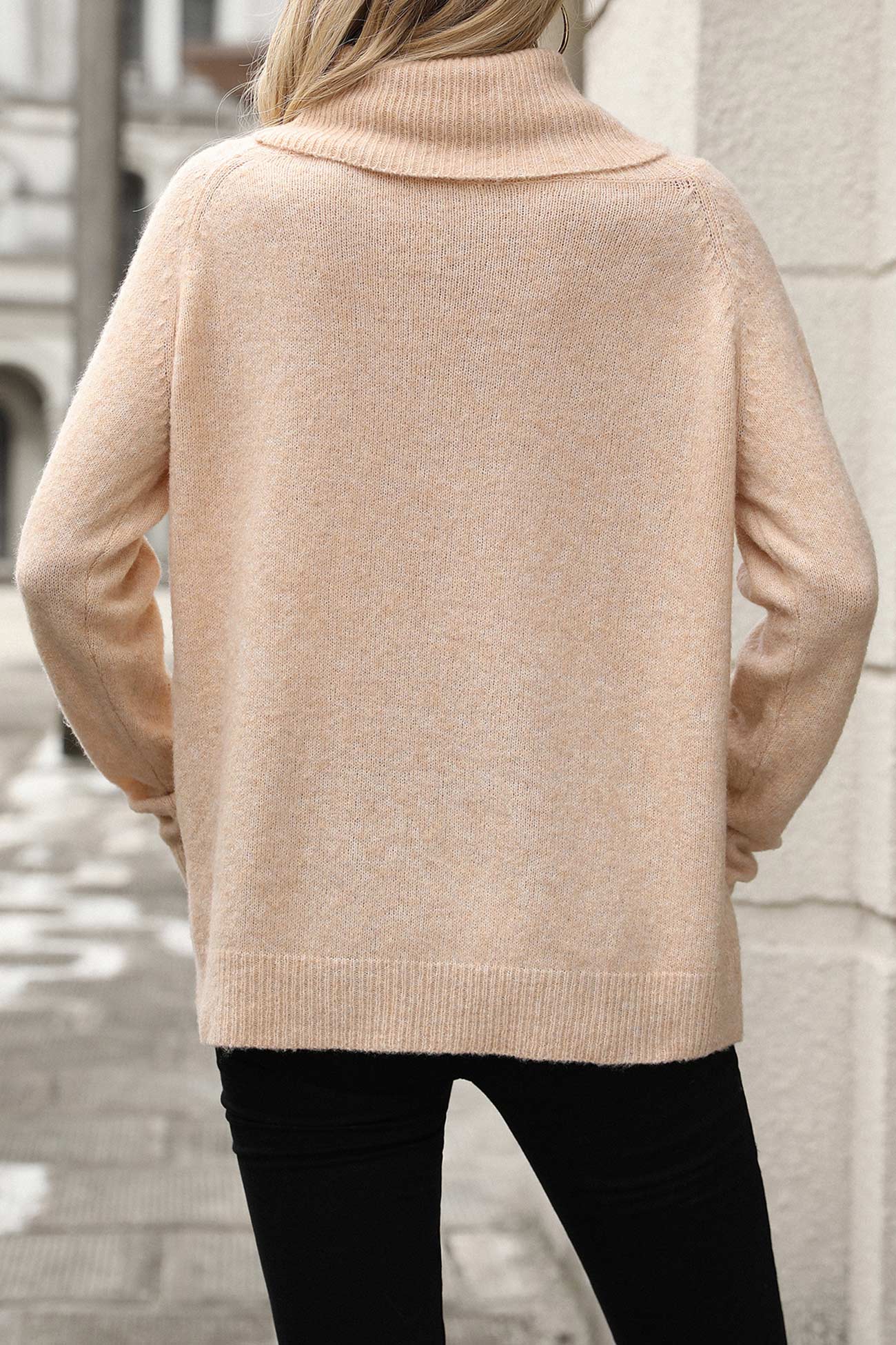 Cowl Neck Sweater for Women - Relaxed - Image 10