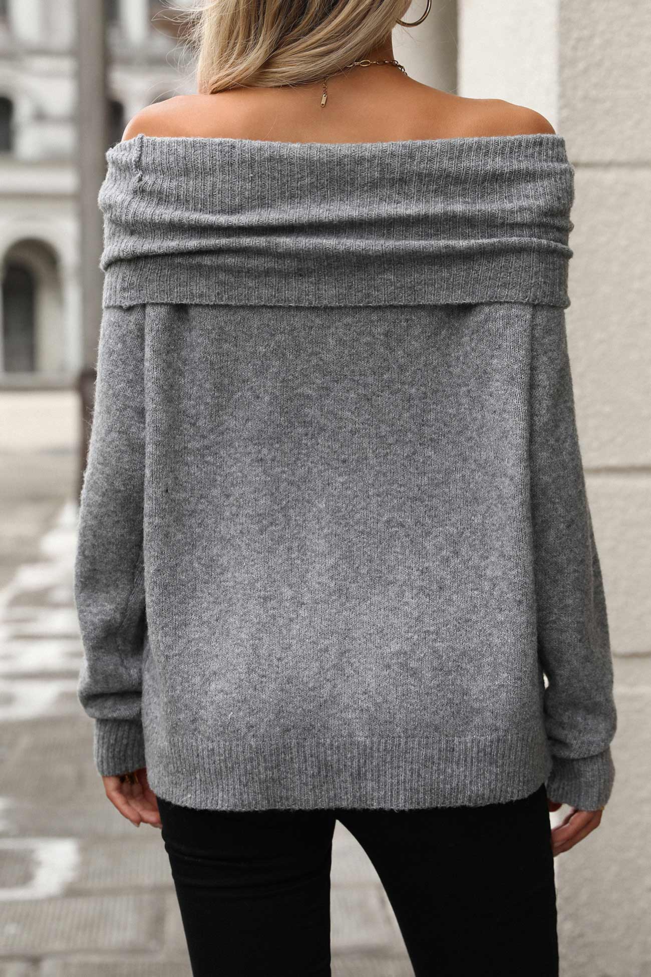 Cowl Neck Sweater for Women - Relaxed - Image 4